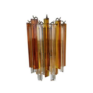 Vintage Murano Amber and Clear Glass Wall Sconce - 3 available