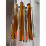 Vintage Murano Amber and Clear Glass Wall Sconce - 3 available