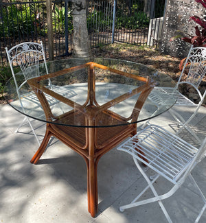 Bamboo and Glass Outdoor table
