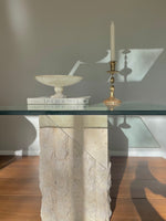 Fossil Stone Plinth Side Tables