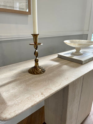 Large Creamy Travertine Console Table
