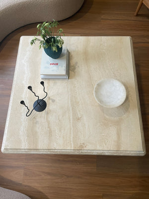 Travertine Coffee Table with bullnosed edge detail