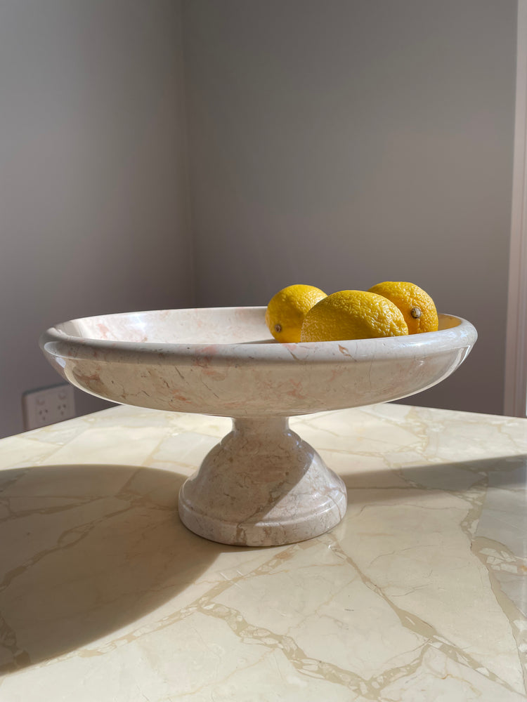 Rose and Cream Marble Fruit Stand