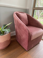 Designer Dust Pink Velvet armchairs